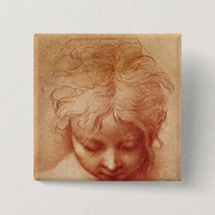 Study of a Head 2 Inch Square Button