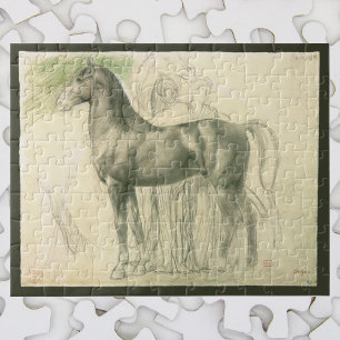 Study of a Horse by Edgar Degas, Vintage Fine Art Jigsaw Puzzle