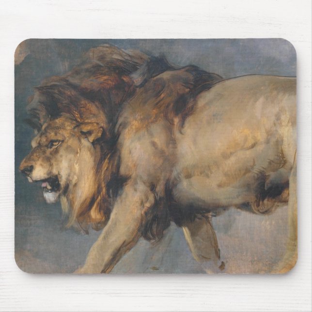 Study of a Lion (by Edwin Henry Landseer) Mouse Pad (Front)