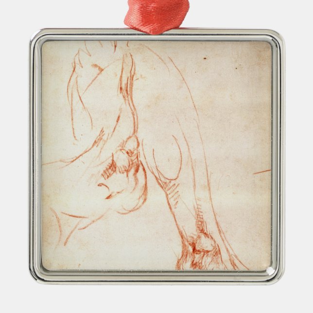 Study of a lower leg and foot metal ornament (Front)