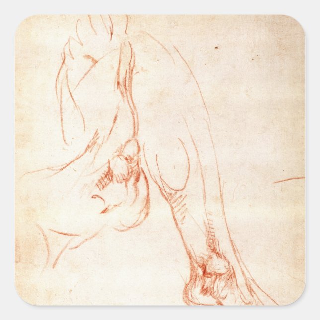 Study of a lower leg and foot square sticker (Front)