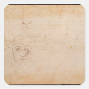 Study of a male head square sticker