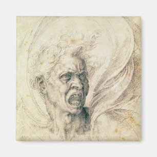 Study of a man shouting magnet