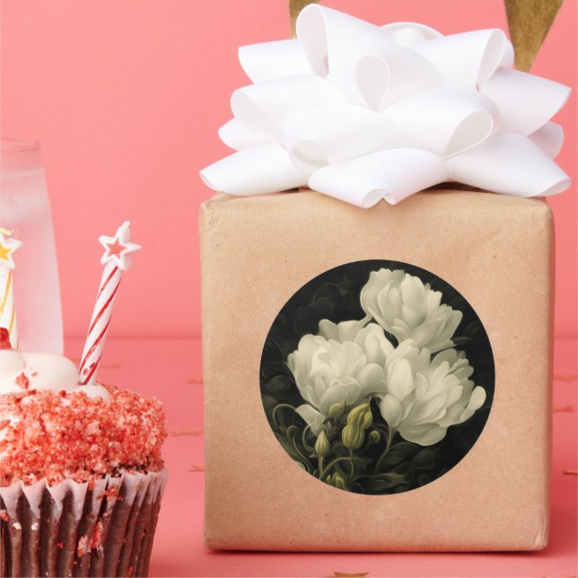 Study of a Peony Classic Round Sticker (Party)