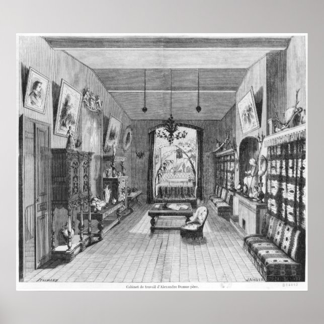 Study of Alexandre Dumas Pere Poster (Front)