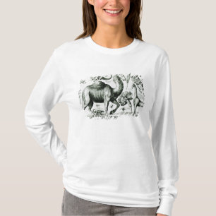 Study of Animals and Flowers, engraved T-Shirt