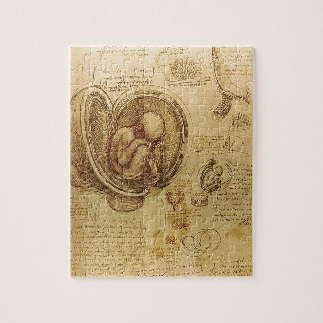 Study of baby fetus by Leonardo da Vinci Jigsaw Puzzle (Vertical)