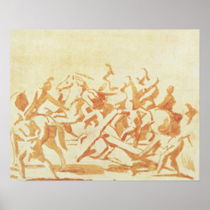 Study of Christ Carrying the Cross (chalk and wash Poster