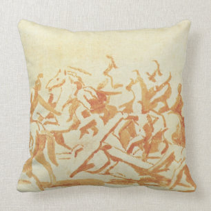 Study of Christ Carrying the Cross (chalk and wash Throw Pillow