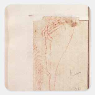 Study of Christ's feet nailed to the Cross Square Sticker