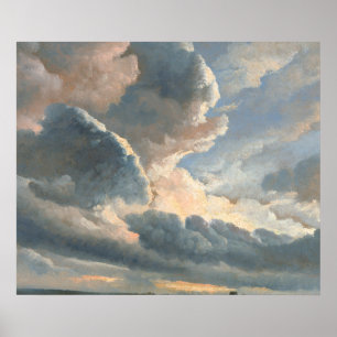 Study of Clouds with a Sunset near Rome Poster