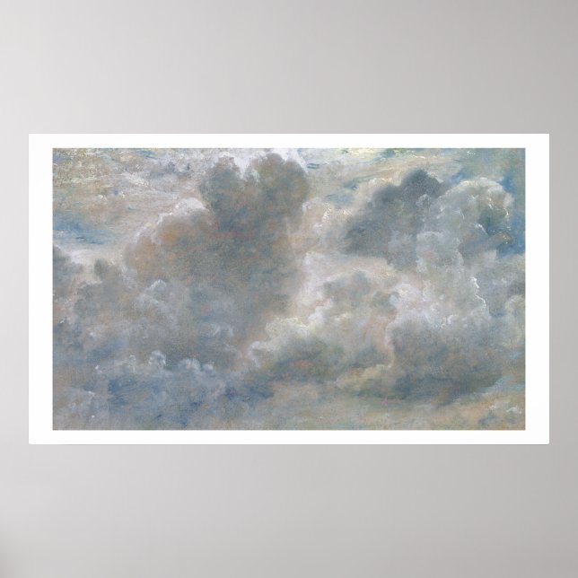 Study of Cumulus Clouds, 1822 (oil on paper laid o Poster (Front)