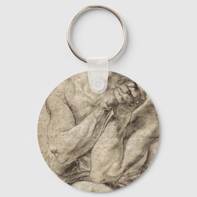 Study of Daniel in the lion's den by Paul Rubens Keychain (Front)