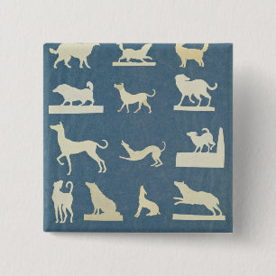 Study of Dogs 2 Inch Square Button