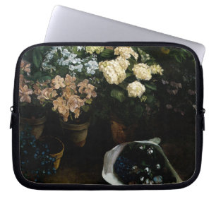 Study of Flowers by Frederic Bazille Laptop Sleeve