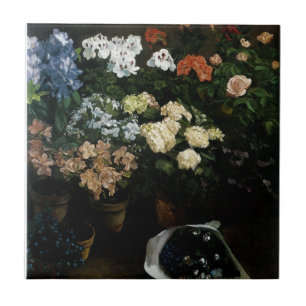 Study of Flowers by Frederic Bazille Tile