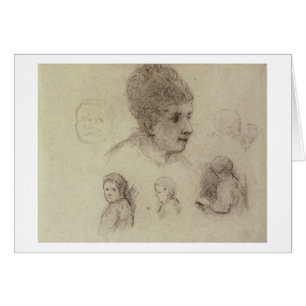 Study of Heads, 1884 (black chalk on paper)