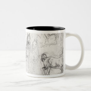 Study of Horses Two-Tone Coffee Mug