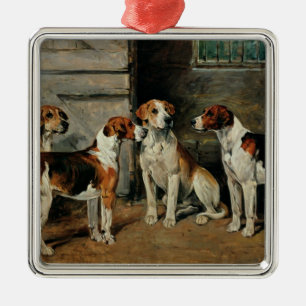 Study of Hounds Metal Ornament