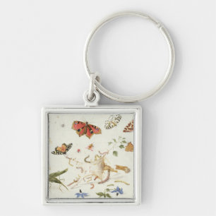 Study of Insects and Flowers Keychain