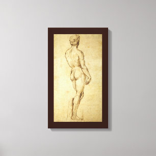 Study of Michelangelo's David Statue by Raphael Canvas Print