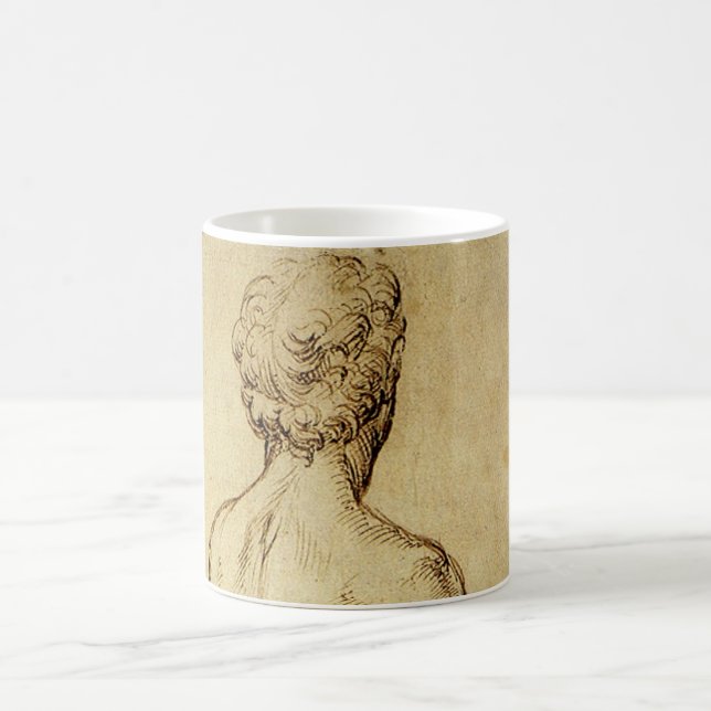 Study of Michelangelo's David Statue by Raphael Coffee Mug (Center)