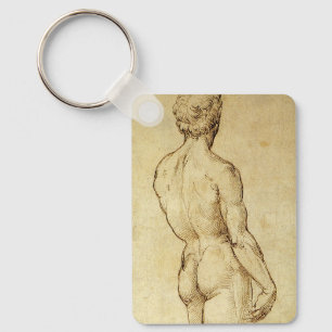 Study of Michelangelo's David Statue by Raphael Keychain