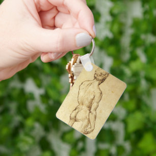 Study of Michelangelo's David Statue by Raphael Keychain