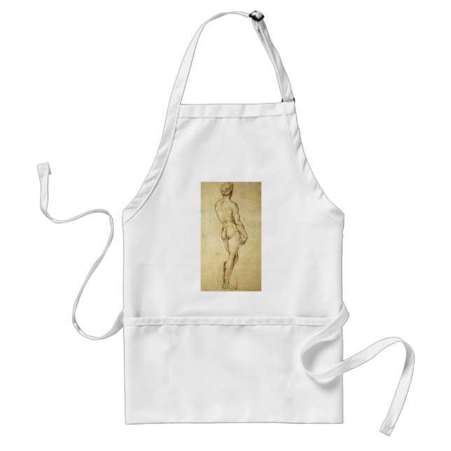 Study of Michelangelo's David Statue by Raphael Standard Apron (Front)