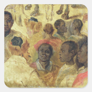 Study of Moorish Heads Square Sticker