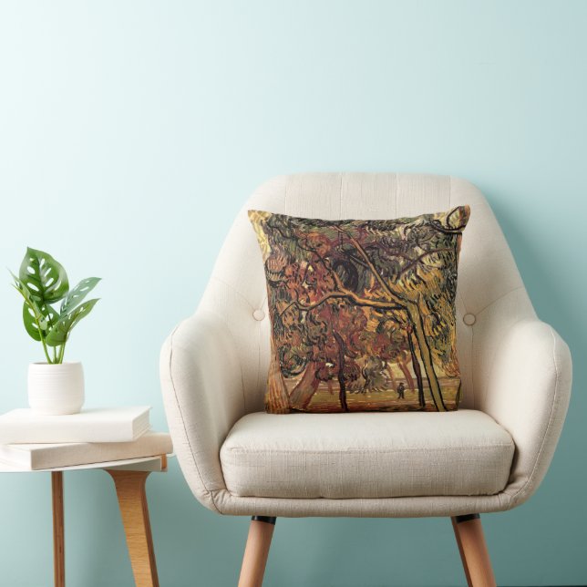 Study of Pine Trees by Vincent van Gogh Throw Pillow (Chair)