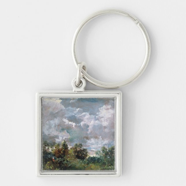 Study of Sky and Trees (oil on canvas) Keychain (Front)