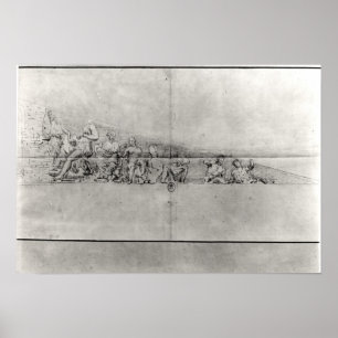 Study of the frieze from a pediment poster