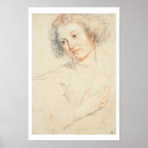 Study of the Head of St. Apollonia (drawing) Poster