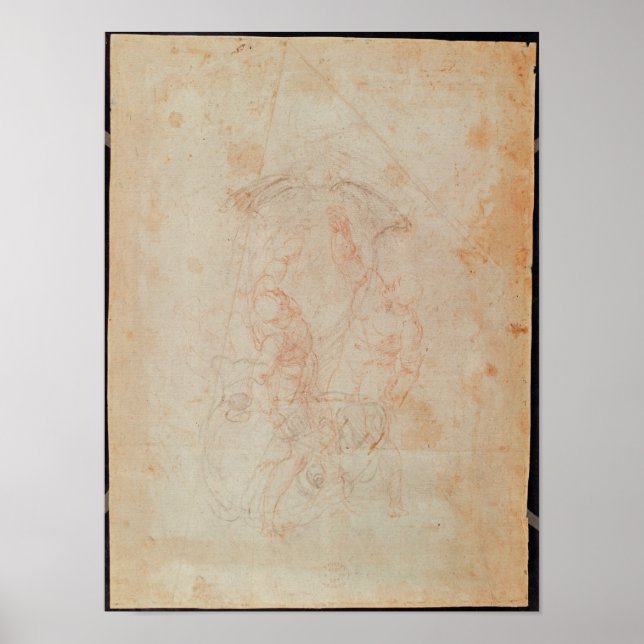 Study of two male figures poster (Front)