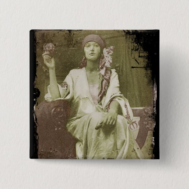 Study of Woman 2 Inch Square Button (Front)