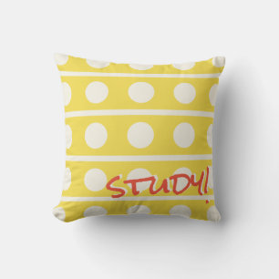 Study or Sleep Polka Dots in White on Any Color Throw Pillow