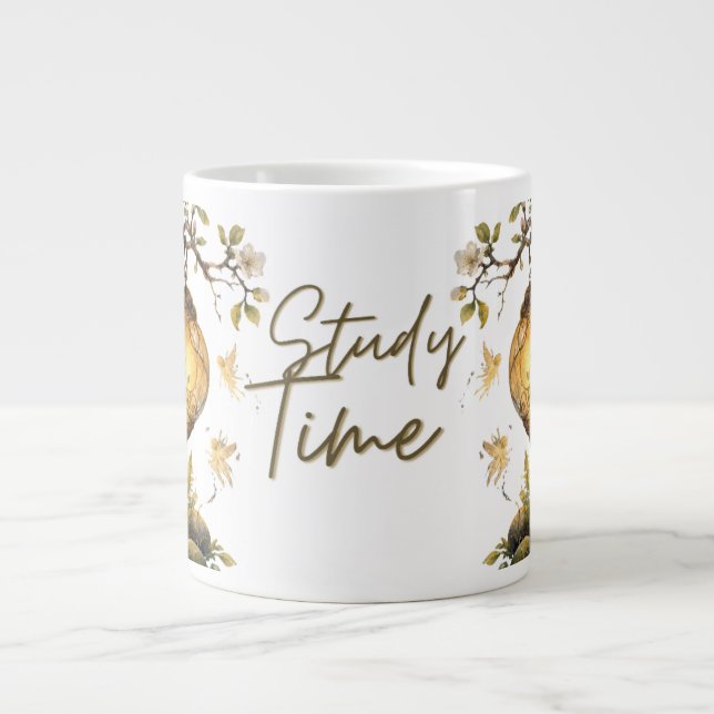 Study Time Aesthetic Typography  Large Coffee Mug (Front)