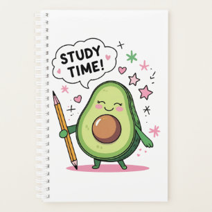 Study Time Cute Avocado Kawaii Student Funny Planner