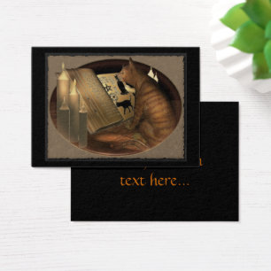 Studying Cat Lessons ATC ACEO