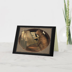 Studying Cat Lessons Card