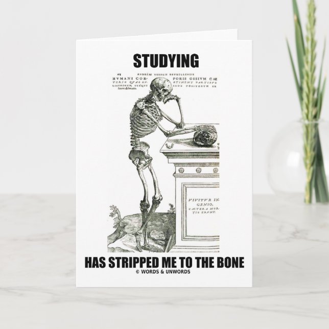 Studying Has Stripped Me To The Bone (Skeleton) Card (Front)