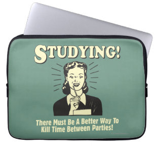 Studying: Kill Time Laptop Sleeve
