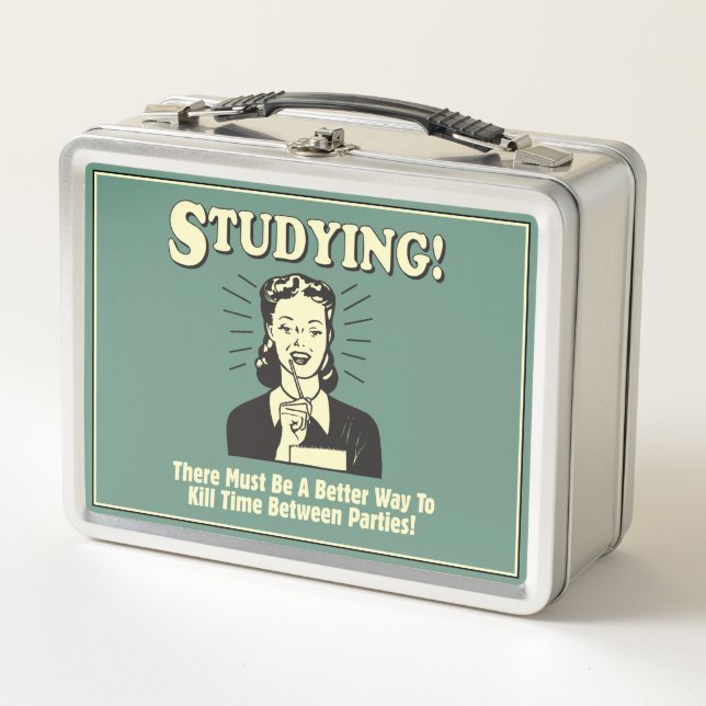 Studying: Kill Time Metal Lunch Box (Front)