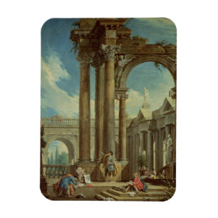 Studying Perspective among Roman Ruins Magnet