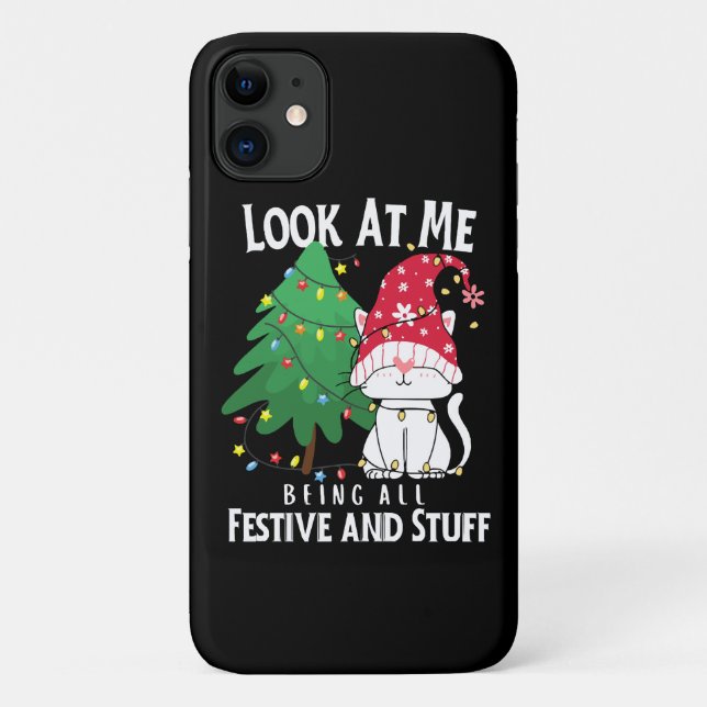  Stuff Funny Christmas Cat Case-Mate iPhone Case (Back)