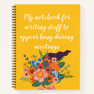 Stuff To Appear Busy During Meetings Funny Work Notebook