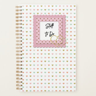 Stuff to Do Pastel Hearts Cute Modern Planner