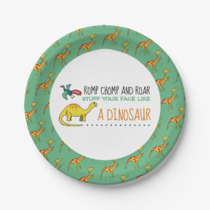 Stuff Your Face Like a Dinosaur Paper Plate