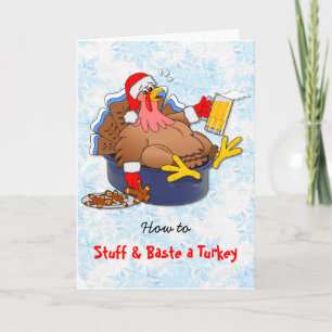 Stuffed and Basted Turkey (Beer) Holiday Card